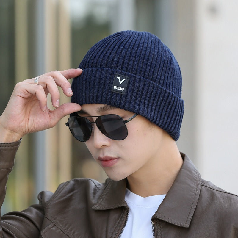 Winter Warm Thickened Knitted Cap Men And Women New Outdoor Cold Woolen Cap Ear Protection Cycling Anti-Cold Cap