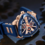 LIGE Fashion Men Watch Triangle Chronograph Military
